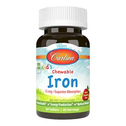 Вітаміни та мінерали Carlson Labs Kid's Chewable Iron, 60 таблеток - Полуниця