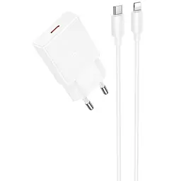 МЗП Hoco N72 Speed ultra-thin PD20W (1USB-C) + кабель Type-C to Lightning White