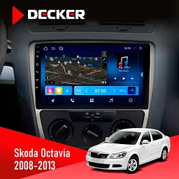 Штатна магнітола Skoda Octavia A5 2008-2013 Silver Decker D10-008 8x128 DSP 4G Decker (НФ-00006353)