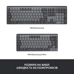 Клавіатура Logitech MX Mechanical Mini Minimalist Wireless Illuminated Graphite (920-010780) - мініатюра 10