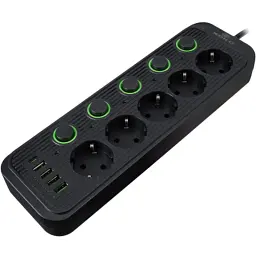 Мережевий фільтр живлення XoKo XK-SP-5-2-1-BK - мініатюра 3
