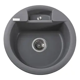 Гранітна мийка Globus Lux Guron сірий металік 480мм-А0003 000022381, Сірий