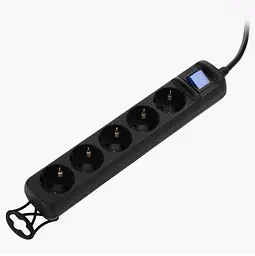 Мережевий фільтр 2E 1.8м black (2E-U05ESM1.8B) - мініатюра 4