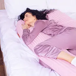 Подушка MirSon для вагітних і відпочинку Satin Stripe №8026 U-подібна Pink (2200006178644) - мініатюра 3