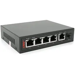4х портовий PoE Full Gigabit комутатор ONV-POE33108PFG, 4xPoe1000Мбіт + 2х1000 Мбіт + 1хSFP 1000Мбіт, до 250м, IEEE802.3af/at, потужність 65Вт