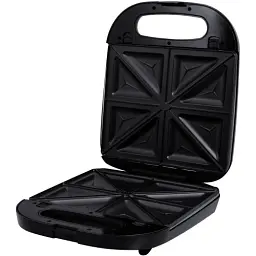 Мультимейкер Liberton LSM-5107, Black/Silver, 1400W, 4в1 гриль, трикутні сендвічі 4шт, бельгійські вафлі 2шт, горішки 12шт, антипригарне покриття, індикатор живлення та готовності, автоматичний контроль температури - мініатюра 2
