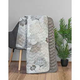 Покривало стьобане Home Line Гінкго білоба 160x210 см бежеве (194735) - мініатюра 2
