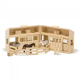 Ігровий набір Melissa&Doug Дерев'яна конюшня з конячками (MD3704) - мініатюра 1
