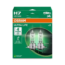 Комплект галогенових ламп OSRAM H7 64210ULT-2HB UltraLife 55W 12V PX26d (2 шт) - мініатюра 2