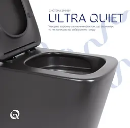 Унітаз підвісний Qtap Tern New Ultra Quiet, з сидінням Slim Duroplast/ Soft-close/ Quick Release QT17332303ASMB - мініатюра 4