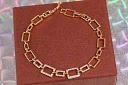 Браслет Xuping Jewelry геометрія 19.5 см 8 мм золотистий