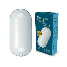 Світильник настінно-стельовий світлодіодний КРИСТАЛЬНО-ЗОЛОТИСТИЙ 24W IP 54 OPAL DNL-032