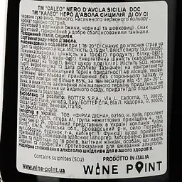 Вино Caleo Nero d'Avola Sicilia DOC, червоне, сухе, 0,75 л - мініатюра 3
