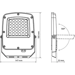 LED прожектор VIDEX F5 30W 3000-5000-6500K 230V, білий (VL-F5-030CW) - мініатюра 11