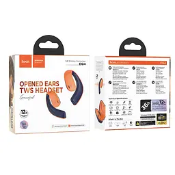 Навушники Hoco EQ4 Graceful TWS headset | BT5.3, 500mAh, 12h | Blue-Orange - мініатюра 3