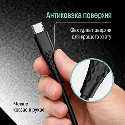 Дата кабель USB-C to USB-C 1.0m 3A 60W textured PVC black ColorWay (CW-CBPDCC094-BK) - мініатюра 9