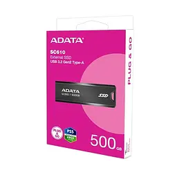 Портативний SSD ADATA SC610 500GB USB 3.2 550/500Mb/s Чорний - мініатюра 2
