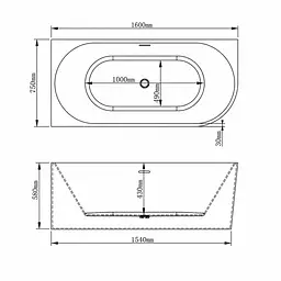 Лівостороння кутова акрилова ванна VBI Nordend 160x75, біла VBI-070716L - мініатюра 2