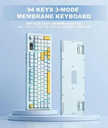 Клавіатура Onikuma ігрова мембранна G-80D бездротова з LED дисплеєм та RGB підсвіткою для ПК і ноутбука білий - мініатюра 5