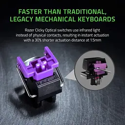 Клавіатура Razer Huntsman Mini Purple Switch ENG Mercury Edition (RZ03-03390300-R3M1) [63492] - мініатюра 6