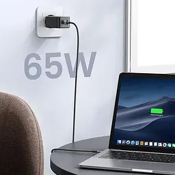 Зарядний пристрій 3xUSB 65W (2хUSB-C+USB-A) Gan CD244 Сірий Ugreen (10335) - мініатюра 2