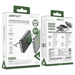 Зовнішній аккумулятор ACEFAST M11 PD30W Qi2 magnetic wireless charging power bank 10000 mAh чорний - мініатюра 2