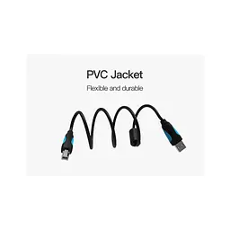 Кабель для принтера USB 2.0 AM/BM 1.0m black Vention (VAS-A16-B100) - мініатюра 6