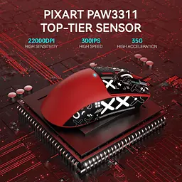 Бездротова мишка ATTACK SHARK X11 Red | PAW3311 | 65 годин на одному заряді - мініатюра 3