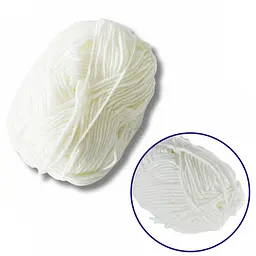 Пряжа фасована петляста Brushme NB101, 80% бавовни, 20% молочна клітковина, молочно-білий