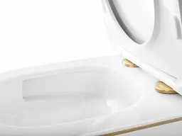 Підвісний унітаз Rea Carlo Mini Tornado NFQ безободковий 49x35,5 см white із краєм gold REA-C6801 - мініатюра 4
