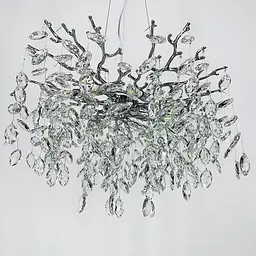 Вишукана срібна люстра DIAMINA з кришталевим камінням Ø 80 см | Арт. 33007-760 CH | Line F - мініатюра 4