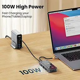 USB type C HUB 10 in 1 PD100W 4K 30 Гц RJ45 USB 3.0 10 Гб/с - мініатюра 3