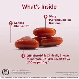 Убіхінол і Пірролохінолінхінон Jarrow Formulas QH-absorb + PQQ 30 капсул - мініатюра 4