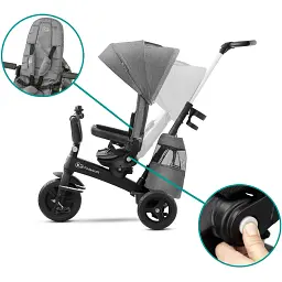 Триколісний велосипед Kinderkraft Easytwist Platinum Grey (KKRETWIGRY0000) - мініатюра 8