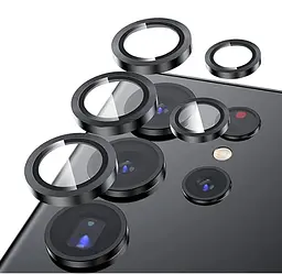 Захисне скло на камеру DK для Samsung Galaxy S23 Ultra S918 Metal Ring Eagle Eye 015718 black - мініатюра 6