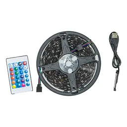 Світлодіодна стрічка RGB SMD5050 5м USB з пультом, чорна основа, підсвітка для кімнати - мініатюра 4