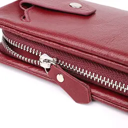 Шкіряний жіночий гаманець-клатч із відділенням під телефон ST Leather 23102 бордовий - мініатюра 7