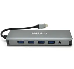 Хаб-конвертор Veggieg TC12 Type-C на Type-C + USB3.0 + HDMI 2 + jack 3.5 + SD/TF + RJ45 - мініатюра 2