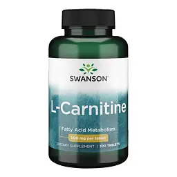 L-карнітин Swanson (L-Carnitine) 500 мг для контролю ваги 100 капсул