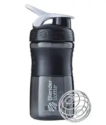 Шейкер спортивний BlenderBottle SportMixer Flip 20oz/590 мл Black/White (SM 20oz Black/White) - мініатюра 1
