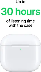 Bluetooth-гарнiтура Apple AirPods 4 (MXP63ZE/A) - мініатюра 5