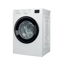 Пральна машина Indesit фронтальна, 7кг, 1200, A+++, 49.6см, дисплей, пара, інвертор, люк чорний, білий - мініатюра 2