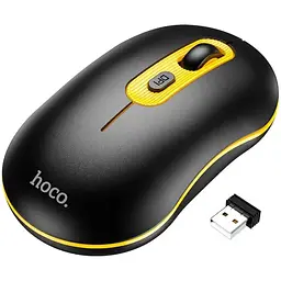 Миша безпровідна Hoco GM21 Platinum 2.4G business чорно жовта - мініатюра 3