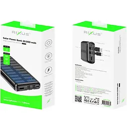 Зовнішній акумулятор Rixus RXPB47 20000mAh 22.5W Black (D23F6314F9) [172725] - мініатюра 4