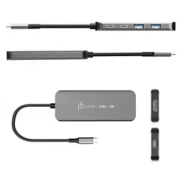 USB-Хаб j5create JCH453-N, USB Type-C 5-в-1 (JCH453-N) - мініатюра 3