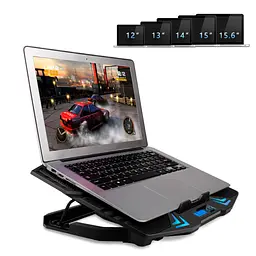Підставка до ноутбука IceCoorel 10-15", 1*125mm 1400 RPM + 4*70mm 2500 RPM, 2*USB, 365x297x30mm, Blue (K5Bl) - мініатюра 6