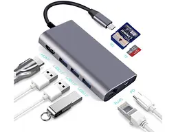 Адаптер Dynamode Dock-USB-TypeC-HDMI-USB3.0-RJ45 - мініатюра 4
