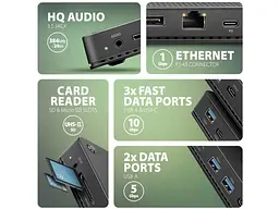 Док-станція AXAGON USB4 12in1 Black (HMC-U4) - мініатюра 6