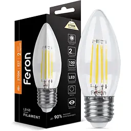 Світлодіодна лампа Feron LB-68 C37 230V 4W  E27 2700K (25752)