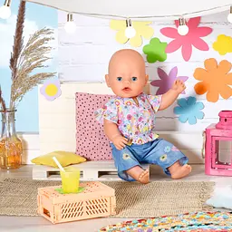 Одяг для ляльки Baby Born Квітковий джинс 43 см (832677) - мініатюра 5